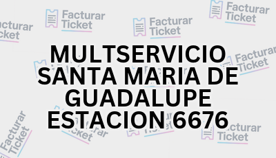 Facturar Ticket - Busca por Marca o Razón Social y Obtén tu Factura 13 MULTSERVICIO SANTA MARIA DE GUADALUPE ESTACION 6676 sin logo Facturar Ticket - Busca por Marca o Razón Social y Obtén tu Factura